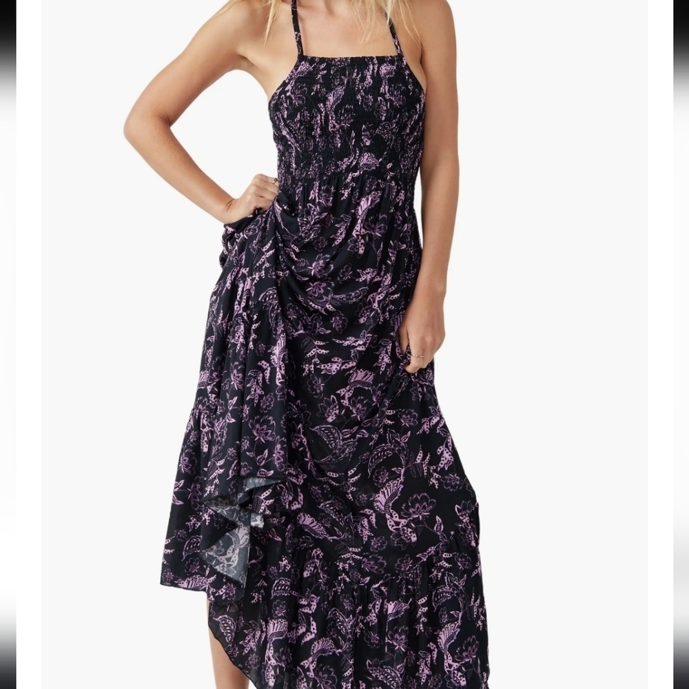 Free People Heat Wave Floral Print High/low Dress